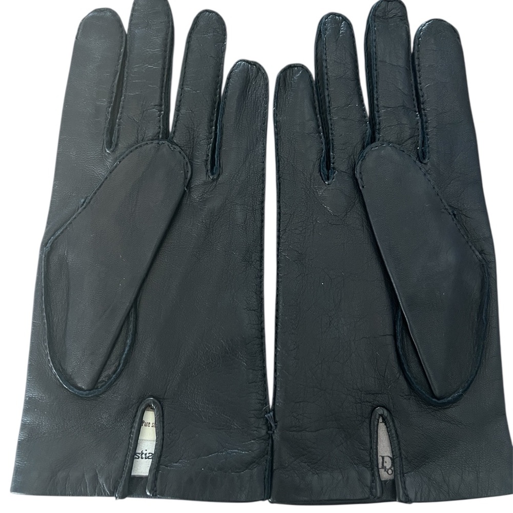 Dior Black Leather Gloves with Silk Lining